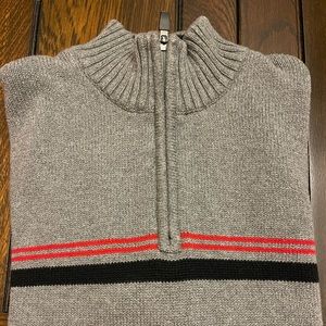Half zip long sleeve sweater cotton